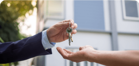 Photo of handing over house keys