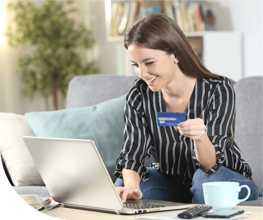 Photo of woman making online payment